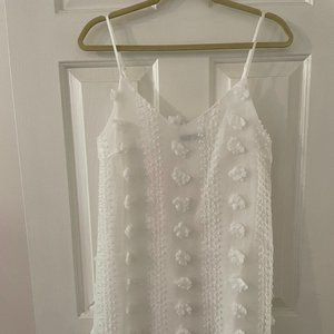 White Swiss Dot Mini Dress Size XS